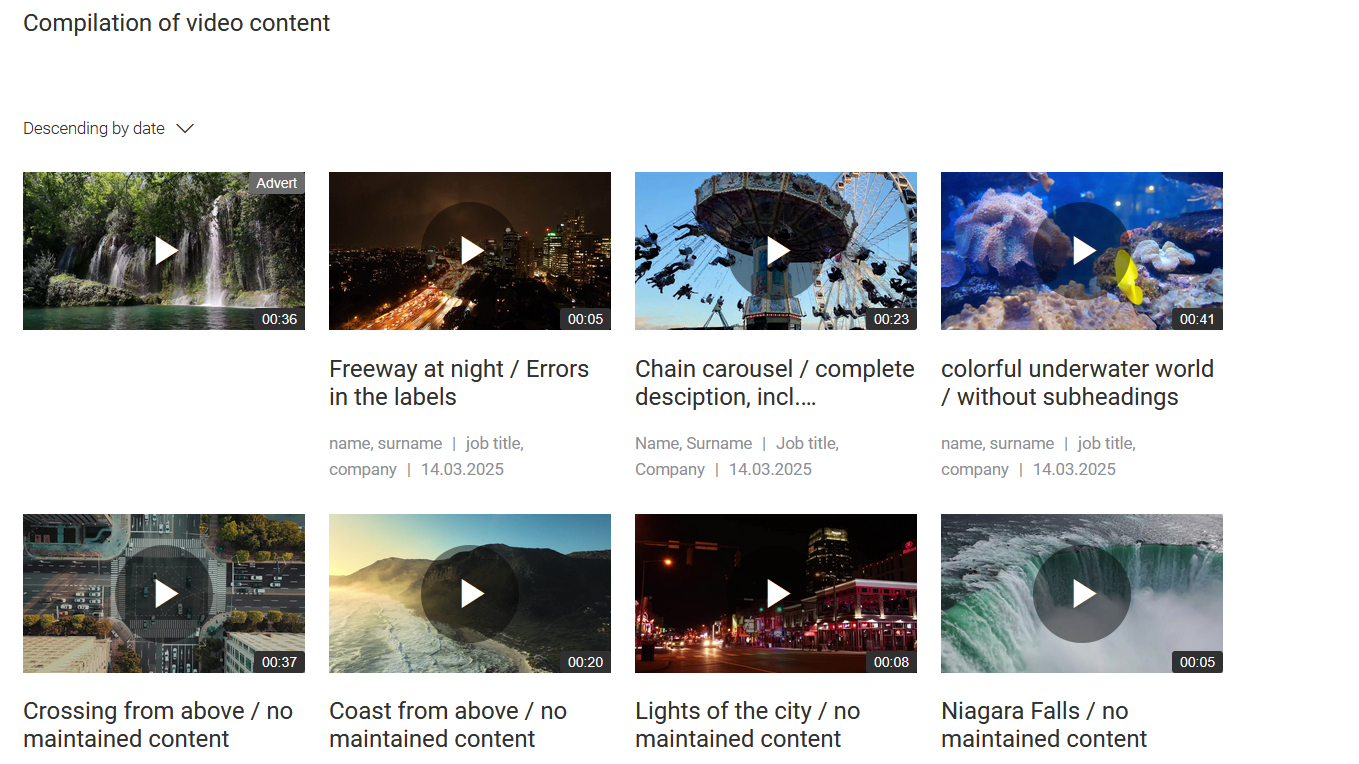 Screenshote of a Media Library simple