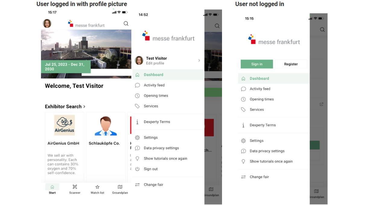 Graphic Hamburger Button in a Navigator App