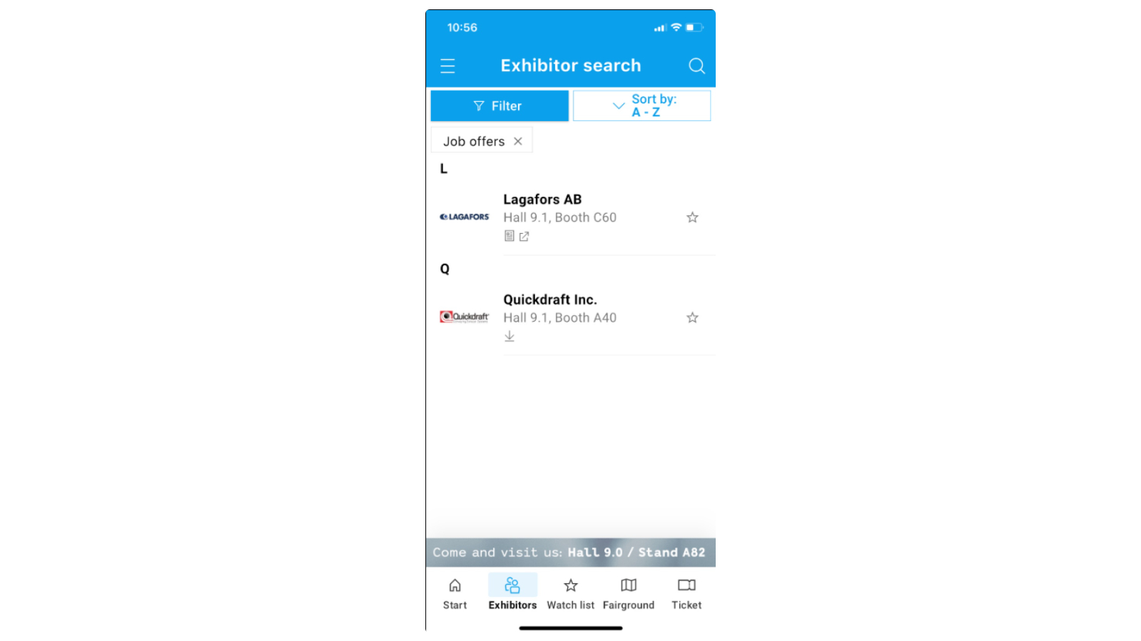 Graphic Job Offers in a Navigator App