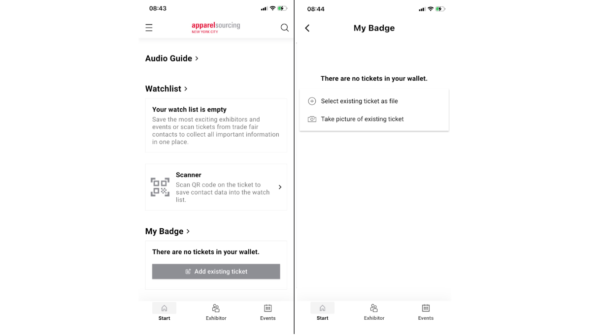 Graphic Registration badges in a Navigator App