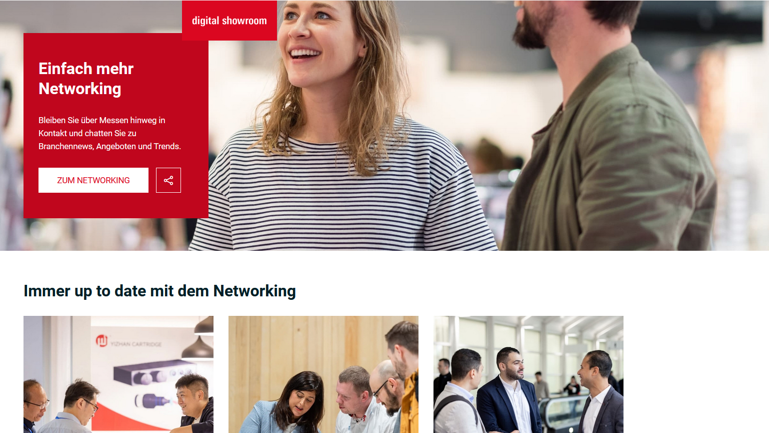Screenshot der Networking-Seite